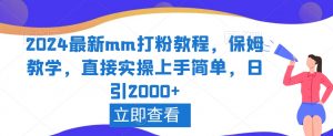 2024最新mm打粉教程，保姆教学，直接实操上手简单，日引2000+【揭秘】-520资源库
