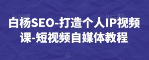 白杨SEO-打造个人IP视频课-短视频自媒体教程-520资源库