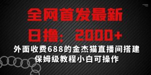 全网首发最新，日撸2000+，外面收费688的金杰猫直播间搭建，保姆级教程小白可操作【揭秘】-520资源库