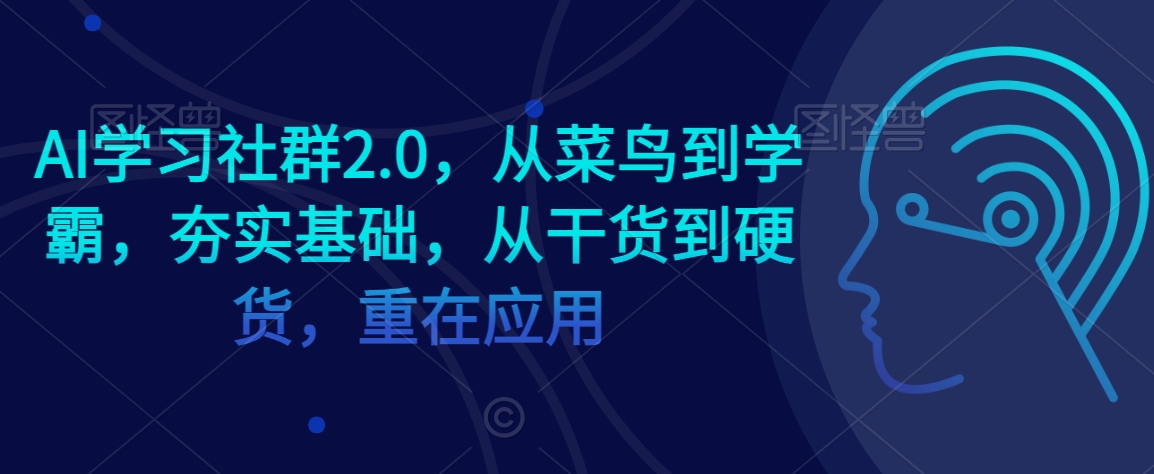 AI学习社群2.0,从菜鸟到学霸,夯实基础,从干货到硬货,重在应用-520资源库