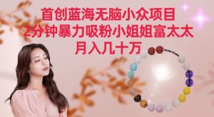 首创蓝海无脑小众项目，2分钟暴力吸粉小姐姐富太太，月入几十万【揭秘】-520资源库