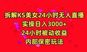 利用快手24小时无人美女直播,实操日入3000,24小时被动收益,内部保密玩法【揭秘】-520资源库