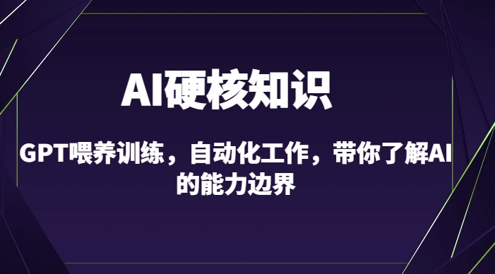 AI硬核知识-GPT喂养训练，自动化工作，带你了解AI的能力边界（10节课）-520资源库