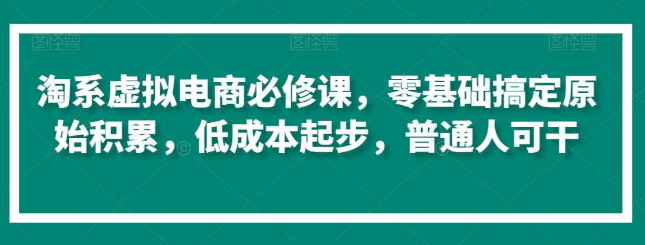 淘系虚拟电商必修课,零基础搞定原始积累,低成本起步,普通人可干-520资源库