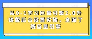从0-1学习巨量引擎2.0升级版后台设置实操，全面了解巨量引擎-520资源库