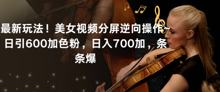 最新玩法！美女视频分屏逆向操作~日引600加色粉，日入700加，条条爆【揭秘】-520资源库