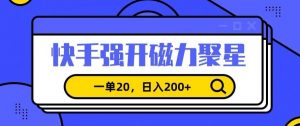 信息差赚钱项目，快手强开磁力聚星，一单20，日入200+【揭秘】-520资源库