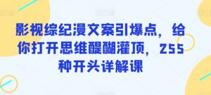 影视综纪漫文案引爆点，给你打开思维醍醐灌顶，255种开头详解课-520资源库