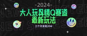 全新大人玩具情Q赛道合规新玩法，公转私域不封号流量多渠道变现，三个月变现20W【揭秘】-520资源库