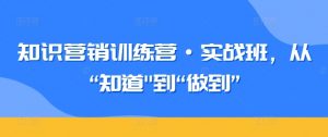 知识营销训练营·实战班,从“知道”到“做到”-520资源库