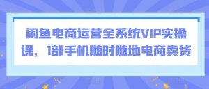 闲鱼电商运营全系统VIP实操课，1部手机随时随地电商卖货-520资源库