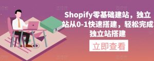 Shopify零基础建站，独立站从0-1快速搭建，轻松完成独立站搭建-520资源库