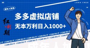 拼多多超神玩法！虚拟店铺无本入局日收1000+，不需要发货，不需要售后【揭秘】-520资源库