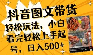 抖音图文带货已过时?那你不如仔细看看这个，小白看完轻松上手起号，日入500+不是梦【揭秘】-520资源库