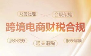 跨境老板财税合规特训营,规避财税风险、提升企业利润-520资源库