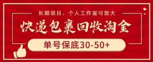 快递包裹回收淘金，单号保底30-50+，长期项目，个人工作室可放大【揭秘】-520资源库