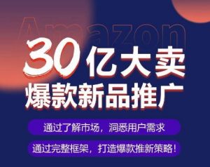 亚马逊·30亿大卖爆款新品推广，可复制、全程案例实操的爆款推新SOP-520资源库