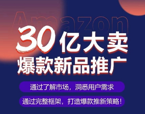 亚马逊·30亿大卖爆款新品推广，可复制、全程案例实操的爆款推新SOP-520资源库