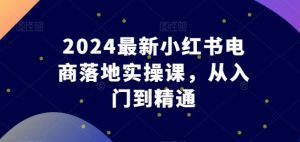 2024最新小红书电商落地实操课，从入门到精通-520资源库