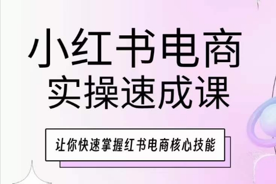 小红书电商实操速成课，让你快速掌握红书电商核心技能-520资源库