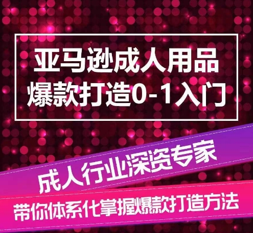 亚马逊成人用品爆款打造0-1入门，系统化讲解亚马逊成人用品爆款打造的流程-520资源库