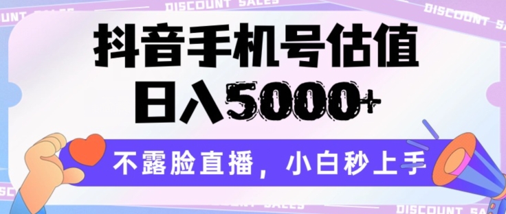 抖音手机号估值，日入5000+，不露脸直播，小白秒上手【揭秘】-520资源库