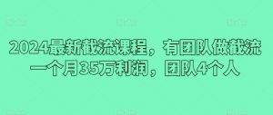 2024最新截流课程，有团队做截流一个月35万利润，团队4个人-520资源库