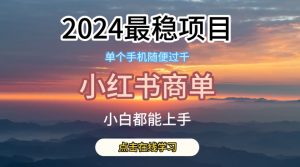 2024最稳蓝海项目，小红书商单项目，没有之一【揭秘】-520资源库