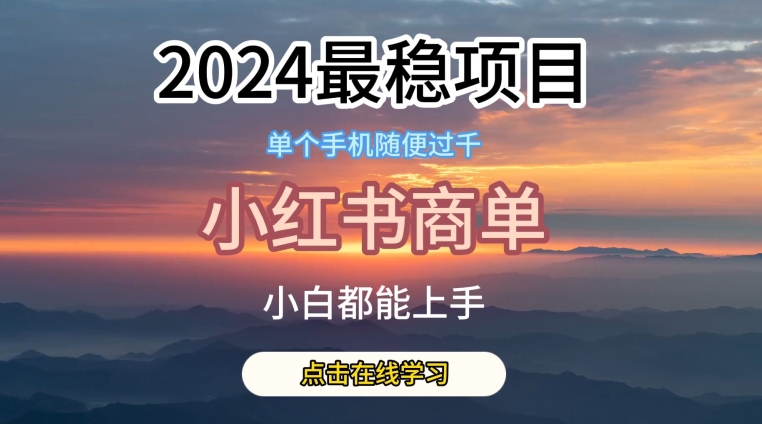 2024最稳蓝海项目，小红书商单项目，没有之一【揭秘】-520资源库