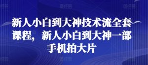 新人小白到大神技术流全套课程,新人小白到大神一部手机拍大片-520资源库