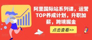阿里国际站系列课,运营TOP养成计划,升职加薪,跨境掘金-520资源库