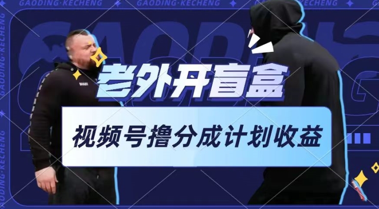 老外开盲盒视频，撸视频号分成计划收益，每天只需一小时，新手小白轻松上手【揭秘】-520资源库