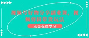 视频号好物分享副业课，视频剪辑带货玩法-520资源库