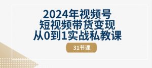 2024年视频号短视频带货变现从0到1实战私教课(31节视频课)-520资源库