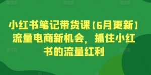 小红书笔记带货课【6月更新】流量电商新机会，抓住小红书的流量红利-520资源库