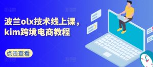 波兰olx技术线上课，kim跨境电商教程-520资源库
