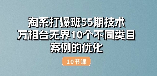 淘系打爆班55期技术：万相台无界10个不同类目案例的优化(10节)-520资源库