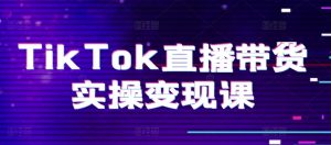TikTok直播带货实操变现课：系统起号、科学复盘、变现链路、直播配置、小店操作流程、团队搭建等。-520资源库