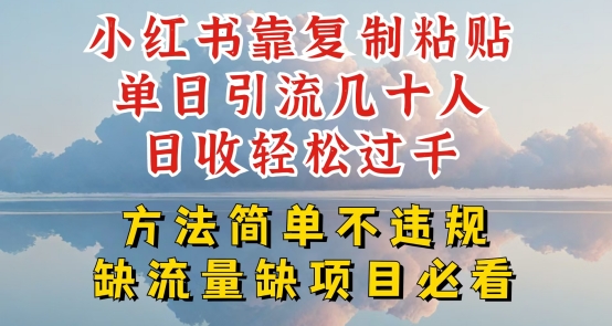 小红书靠复制粘贴单日引流几十人目收轻松过千，方法简单不违规【揭秘】-520资源库