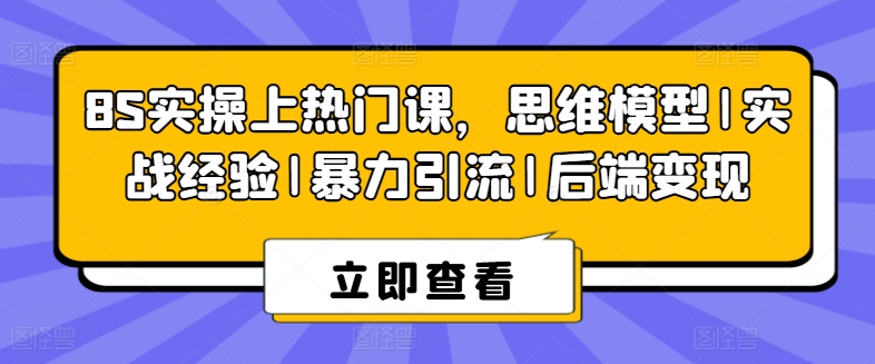 8S实操上热门课，思维模型|实战经验|暴力引流|后端变现-520资源库