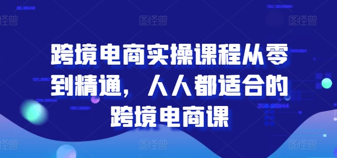 跨境电商实操课程从零到精通，人人都适合的跨境电商课-520资源库