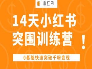 14天小红书突围训练营 ，0基础快速突破千粉变现-520资源库