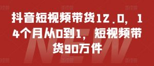 抖音短视频带货12.0，14个月从0到1，短视频带货90万件-520资源库