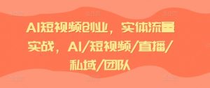 AI短视频创业，实体流量实战，AI/短视频/直播/私域/团队-520资源库