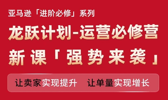 亚马逊进阶必修系列，龙跃计划-运营必修营新课，让卖家实现提升 让单量实现增长-520资源库