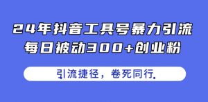 24年抖音工具号暴力引流，每日被动300+创业粉，创业粉捷径，卷死同行【揭秘】-520资源库