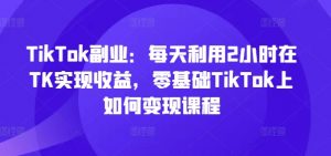 TikTok副业：每天利用2小时在TK实现收益，零基础TikTok上如何变现课程-520资源库