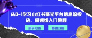 从0-1学习小红书聚光平台信息流投放，保姆级入门教程-520资源库