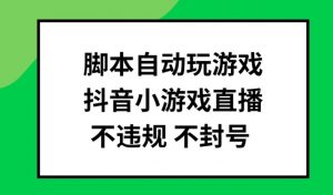 脚本自动玩游戏，抖音小游戏直播，不违规不封号可批量做【揭秘】-520资源库