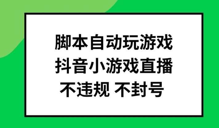 脚本自动玩游戏，抖音小游戏直播，不违规不封号可批量做【揭秘】-520资源库